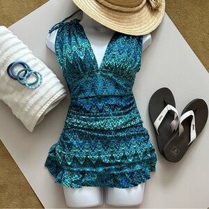 One Piece Swimsuit with Extraordinary Retro Styling and Detailing Size 8 to 10